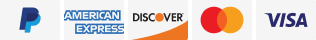 We accept PayPal, American Express, Discover, MasterCard and Visa