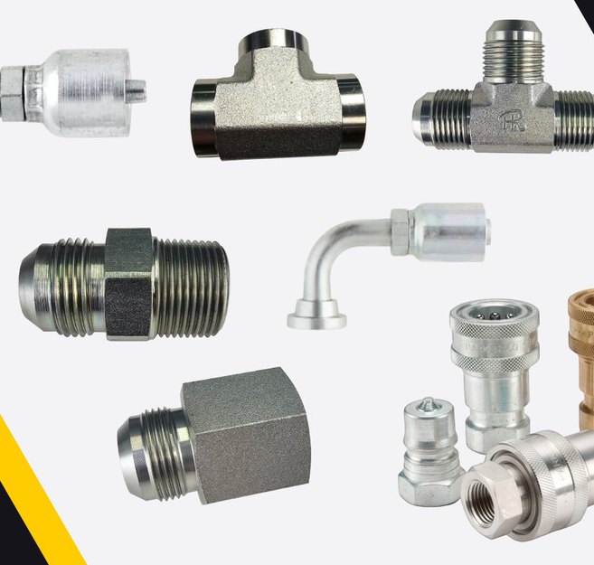 Hydraulic fittings, quick couplers and live swivels
