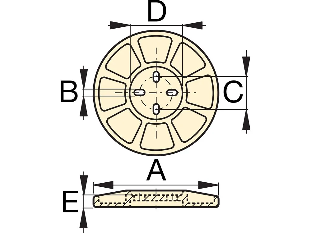 Enerpac JBI-50, Base Plate for 50 Ton Cylinders Scheme Dimensions