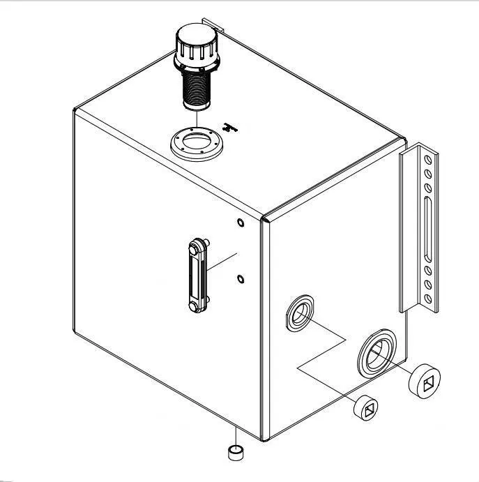 25 Gallon Steel Sidemount Hydraulic Reservoir Tanks, A-3250