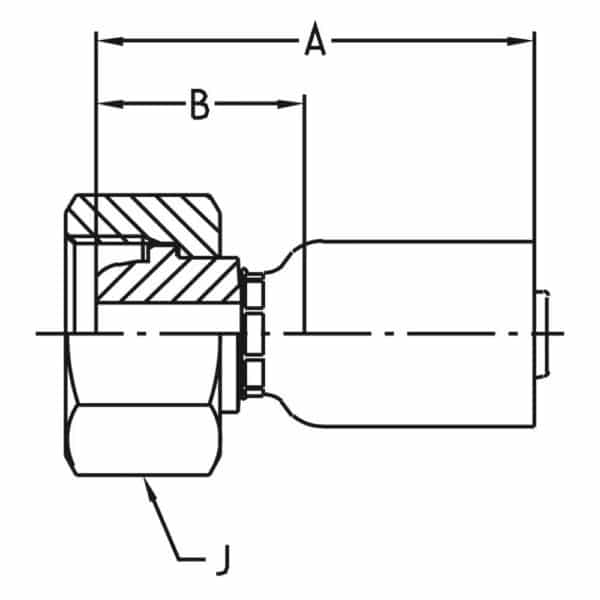 Parker 56 Series 1C656-16-8 Female Metric Swivel Fitting