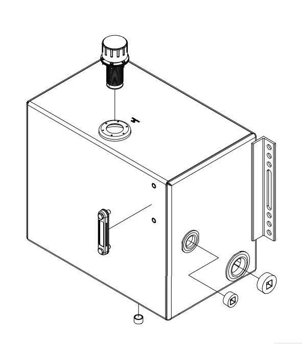 30 Gallon Steel Sidemount Hydraulic Reservoir Tank, A-3300