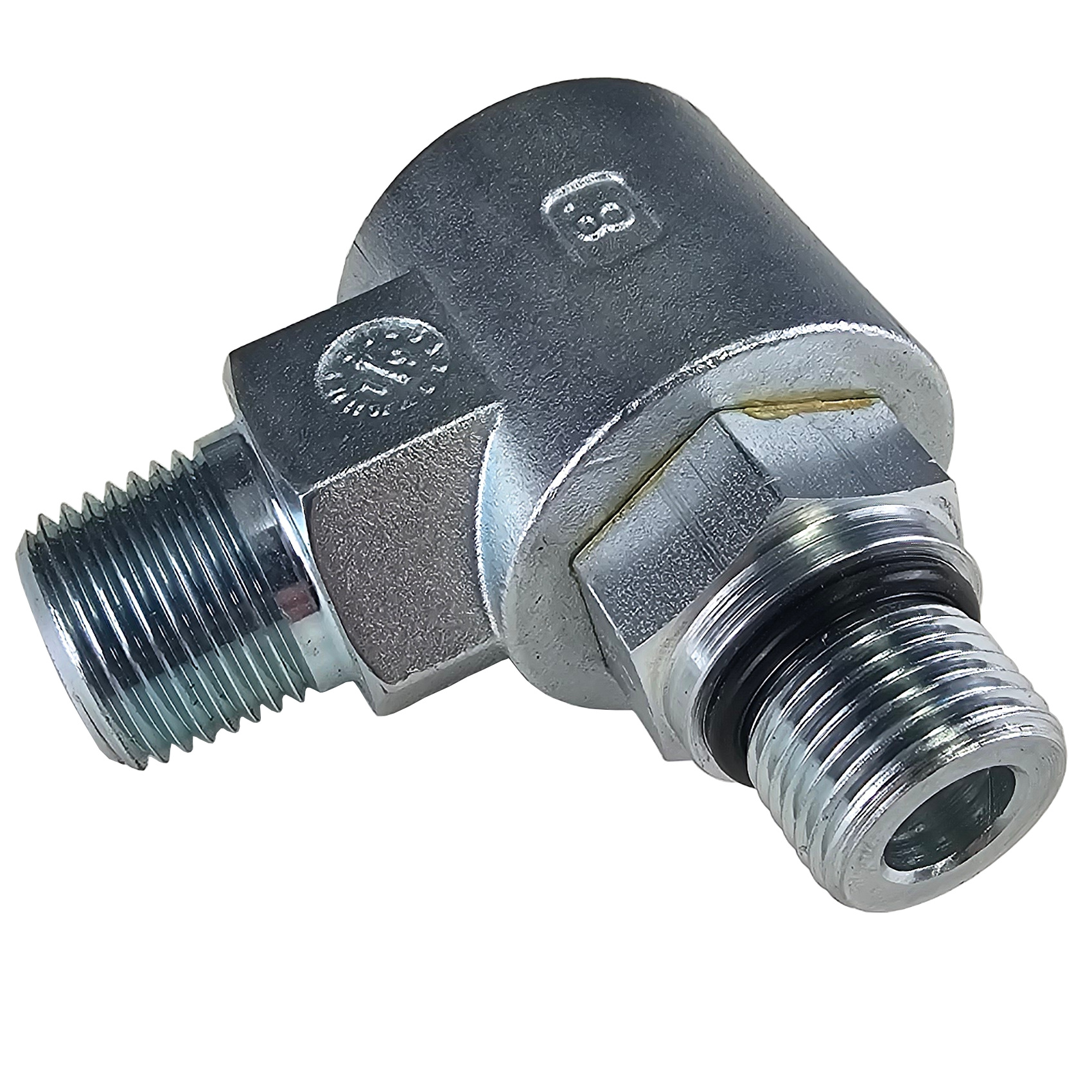1/4" 90 Degree Live Swivel | 1/4" NPTF Male X 1/4" ORB Male, 9S4P4-O4