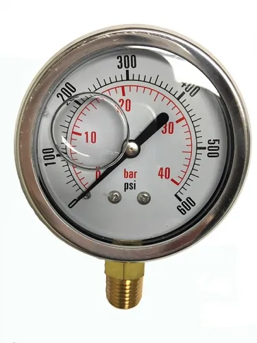 CF1P-040A Glycerine-filled Pressure Gauge - Stainless Steel Case & Polycarbonate Lens