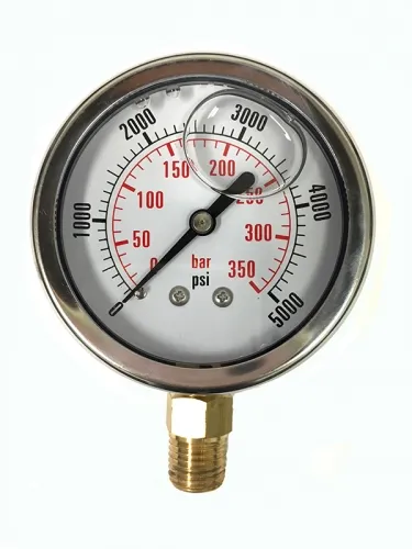 CF1P-350A Glycerine-Filled Pressure Gauge - Stainless Steel Case