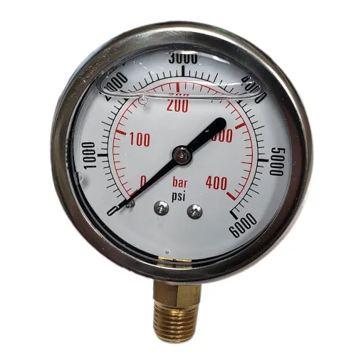 CF1P-420A Glycerine-filled Pressure Gauge - Stainless Steel Case, 0-6000 psi Range