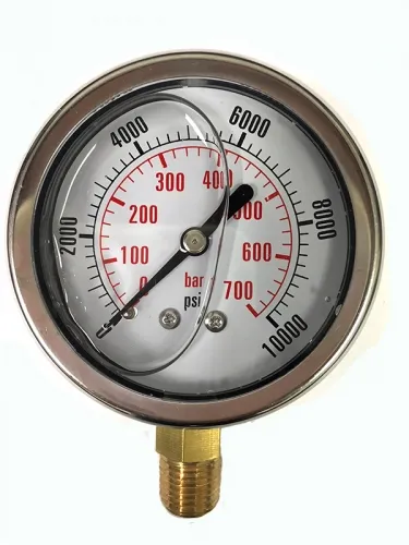 CF1P-700A Glycerine-filled Gauge - Stainless Steel Case, Polycarbonate Lens