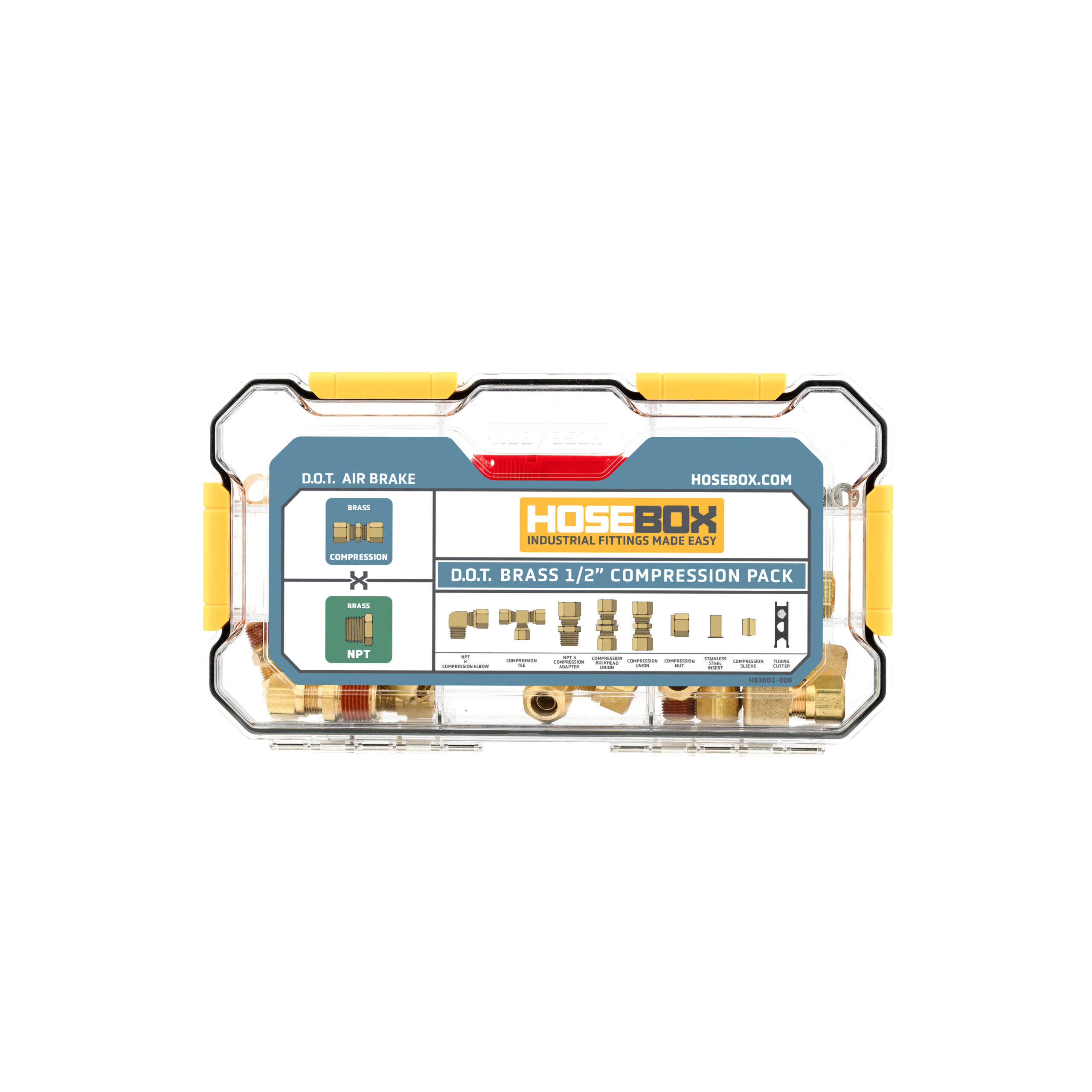 D.O.T. 1/2” BRASS COMPRESSION AIR BRAKE FITTINGS PACK