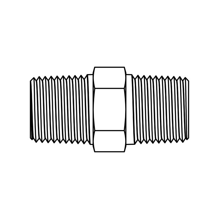 5404-02-02 , 02MP-02MP HEX NIPPLE 1/8" X 1/8" - Image 2