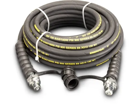 Enerpac High Pressure Hydraulic Hose H-9250, 50 ft. Heavy-Duty Rubber, .25 in. Diameter