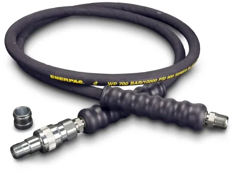 Enerpac High Pressure Hydraulic Hose HA-9206B, 6 ft. Heavy-Duty Rubber, .25 in. Diameter