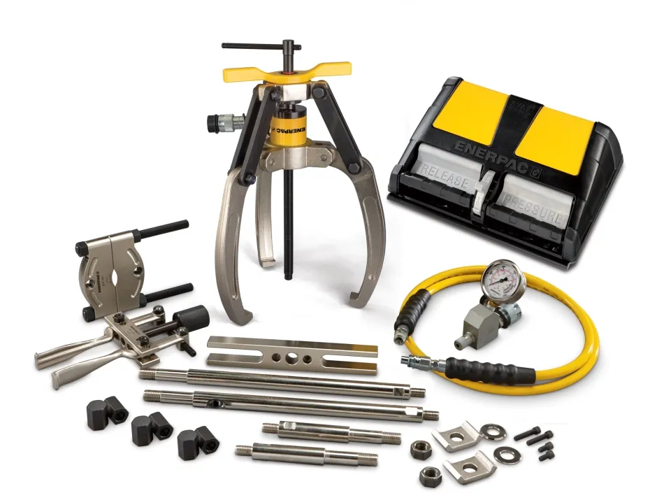 Enerpac LGHMS-364A 64 Ton Hydraulic Lock Grip Master Puller Set with Air Pump 3 Jaw