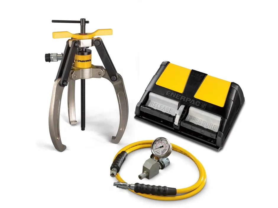 Enerpac LGHS-314A 14 Ton Hydraulic Lock Grip Puller Set with Air Pump 3 Jaw
