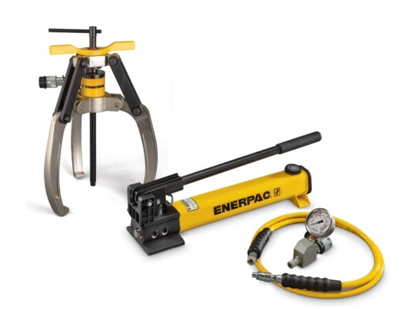 Enerpac LGHS-314H 14 Ton Hydraulic Lock Grip Puller Set with Hand Pump 3 Jaw