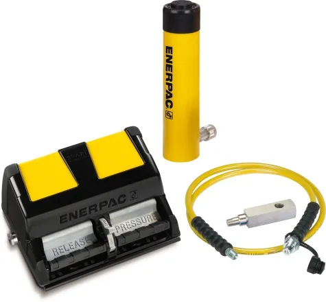 Enerpac SCL-101XA 10 Ton 1.5 in Stroke Low Height Hydraulic Cylinder and Air Pump Set