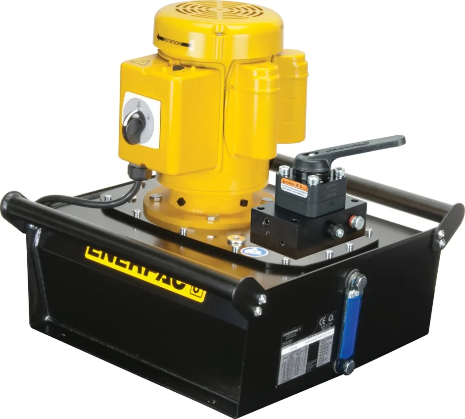 Enerpac ZE-3340LB Electric Hydraulic Pump 3/3 Manual Valve with Electric Box and LCD 10 gal Usable Oil 40 in3/min oil flow at 10,000 psi 115 V